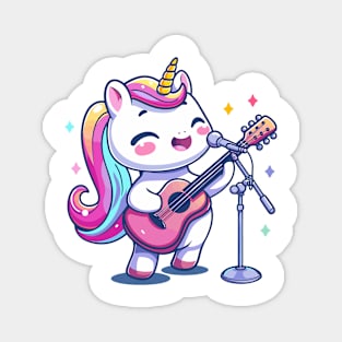 unicorn playing guitar Magnet