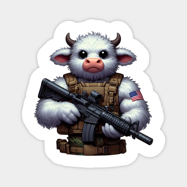 Fluffy Cow Magnet by Rawlifegraphic