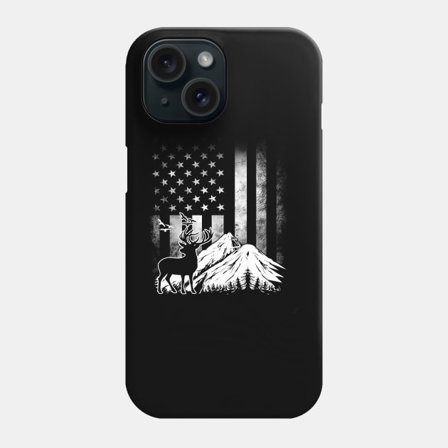 American Flag Deer Hunting Phone Case by Nifty T Shirts