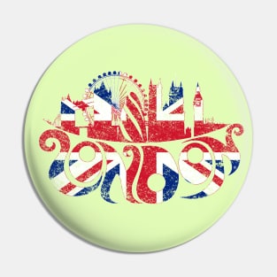 London Typography Flag Pin