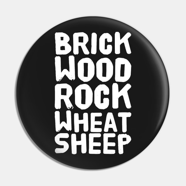 Brick Wood Rock Wheat Sheep Pin by captainmood