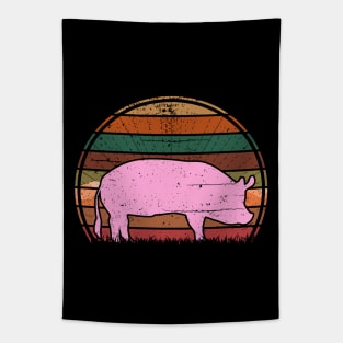 Pig Sunset Tapestry