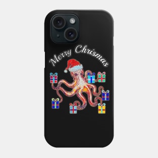 Merry Chrismas Octopus Phone Case