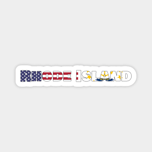 Rhode Island State Flag/ American Flag logo Magnet