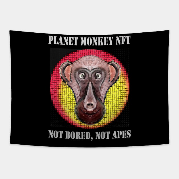 Planet Monkey Cute Animals Not Bored Apes Tapestry by PlanetMonkey