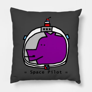 Astronaut Space Pilot Sci Fi Purple Pig Portrait Pillow