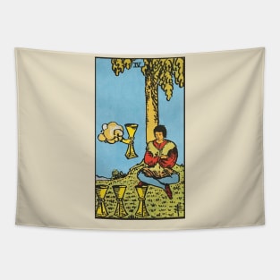 Four of cups tarot card Tapestry