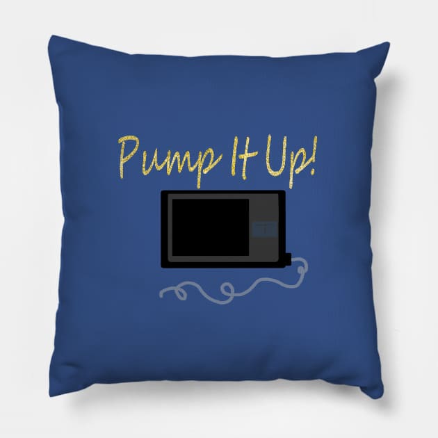 Pump It Up! Gold Sparkle Pillow by CatGirl101