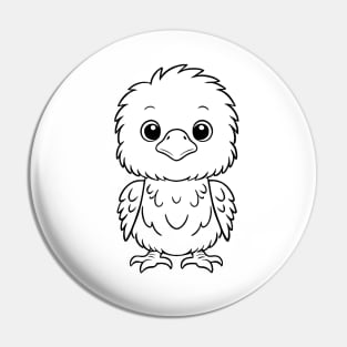 Cute Baby Eagle Animal Outline Pin