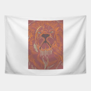 Lion head digital hand drawn illustration Tapestry