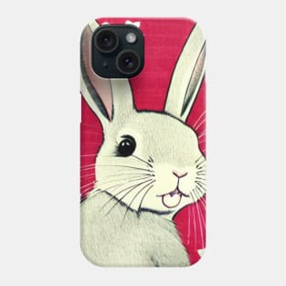 Happy Rabbit Girl Cute Bunny Rabbit Mini Rex with Blossoms Phone Case