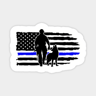 Thin Blue Line Flag for K9 Handlers Magnet