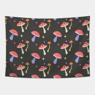 Seamless Groovy Pattern Mushrooms Tapestry