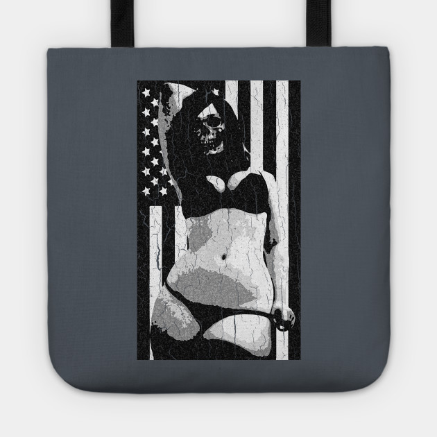 Evil Chick with USA Flag (vintage distressed look)