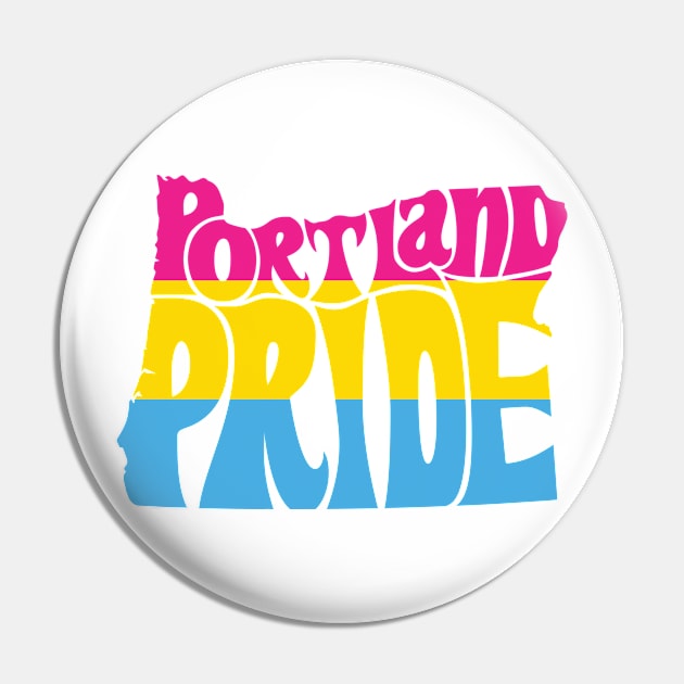 Portland Pride Festival - Pan Sexual - Oregon Silhouette - No BG Pin by LaLunaWinters
