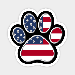 Paw With American Flag Magnet