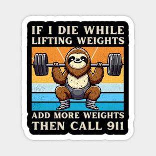 Weight Lifting Funny Sloth Weight Lifter Magnet