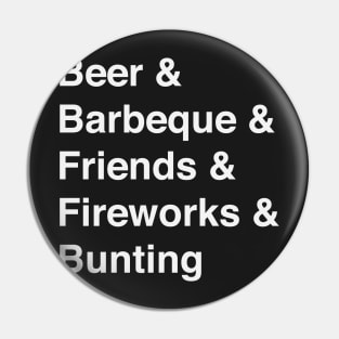 Fourth Of July Helvetica List Pin