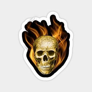 Flaming skull Magnet