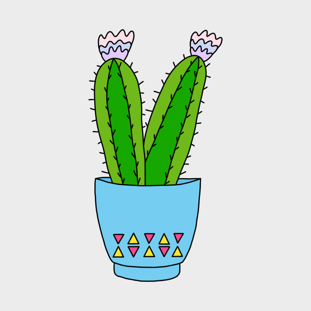 Cute Cactus Design #102: Cacti Flowering At The Same Time by DreamCactus