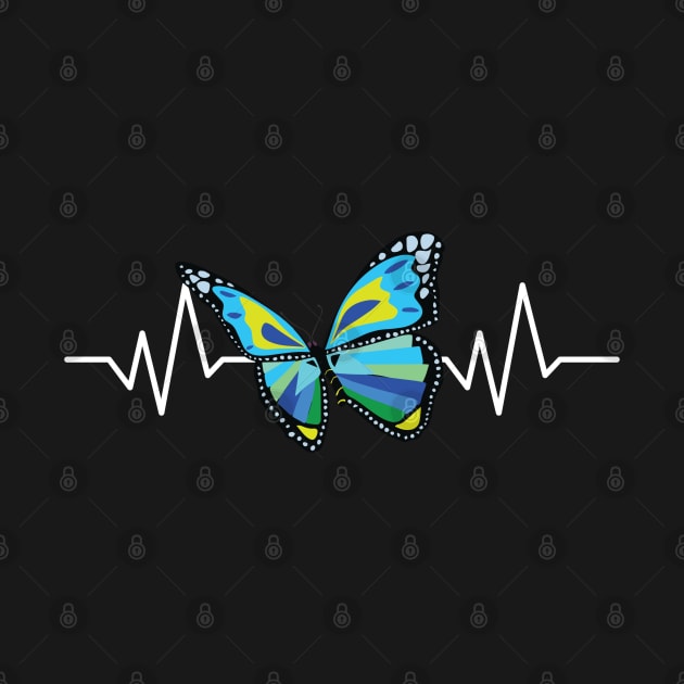 Butterfly Cottagecore Aesthetic Heartbeat Pulsate ECG Graph by CharJens