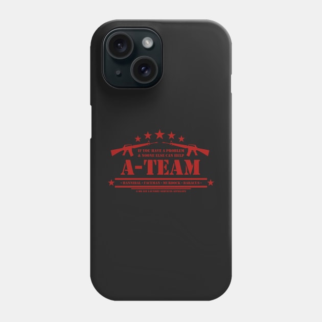 A-Team Crest (red) Phone Case by Mansemat