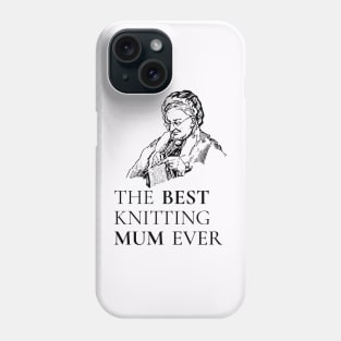 THE BEST KNITTING CRAFTS MUM LINE ART SIMPLE VECTOR STYLE, MOTHER OLD TIMES Phone Case