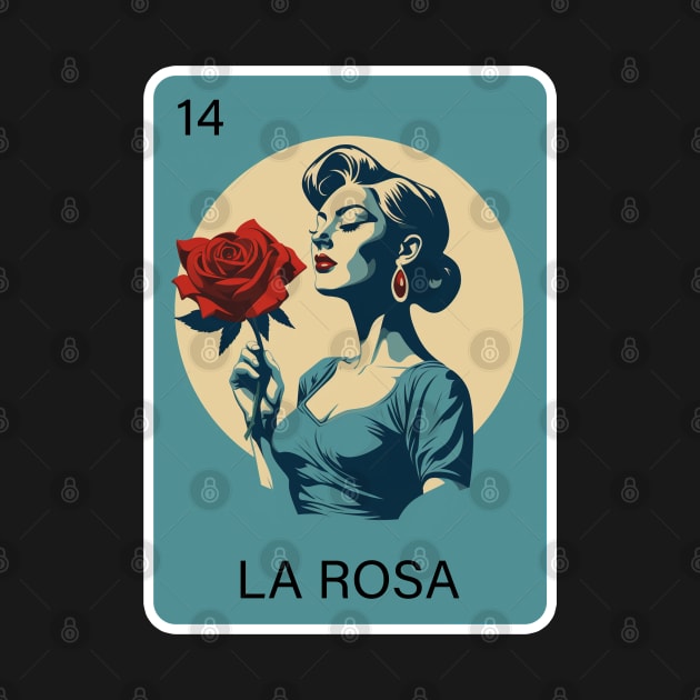 Mexican Lottery La Rosa Rose Game of Mexico Loteria Design by VogueTime