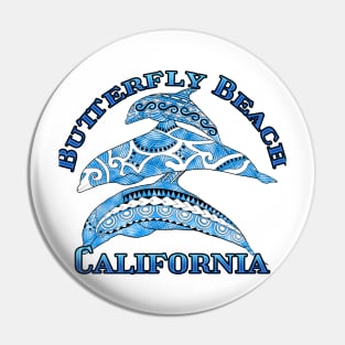 Butterfly Beach California Vacation Tribal Dolphins Pin