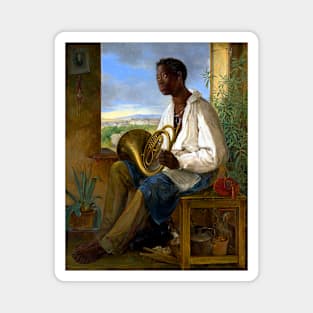 Portrait of Emmanuel Rio with French Horn 1836 Albert Schindler Magnet