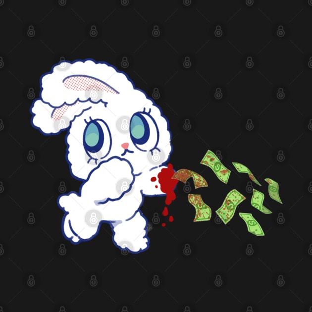 White dollar Floofer-clear-eyed crazy rabbit by COOLKJS0