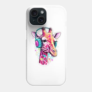 Pink Giraffe with Headset Phone Case