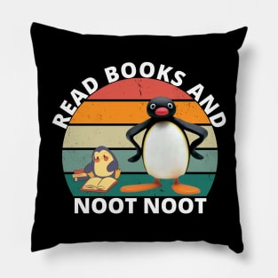 Read books and noot noot Pillow