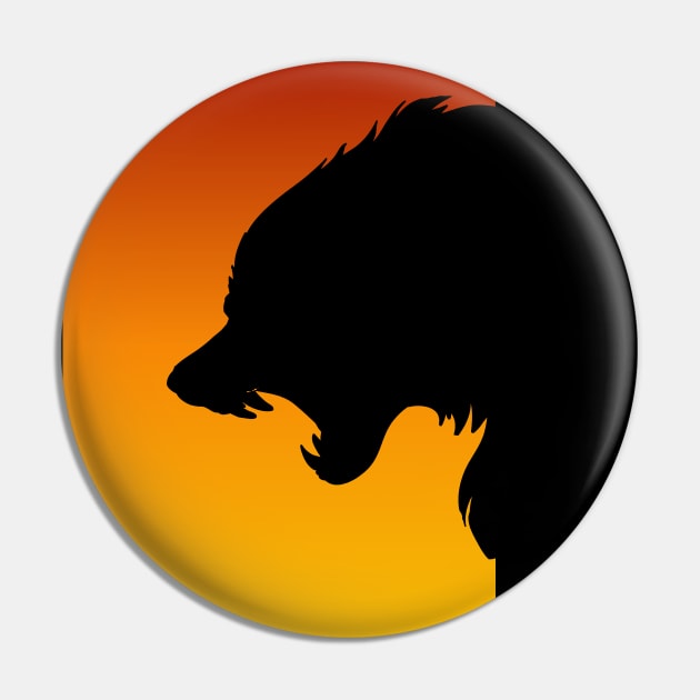 Sunset Snarling Wolf - Wolf Lover - Growling Wolf Aggressive Wolves Pin by ballhard