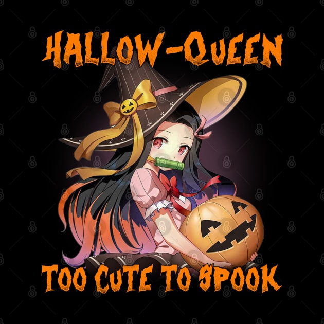 Funny Halloween Puns Anime Hallow Queen Too Cute to Spook by clvndesign