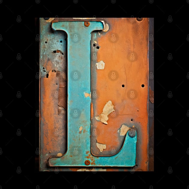 Rusty Letter L Antique Monogram Letter L Initial Alphabet by Mind Your Tee