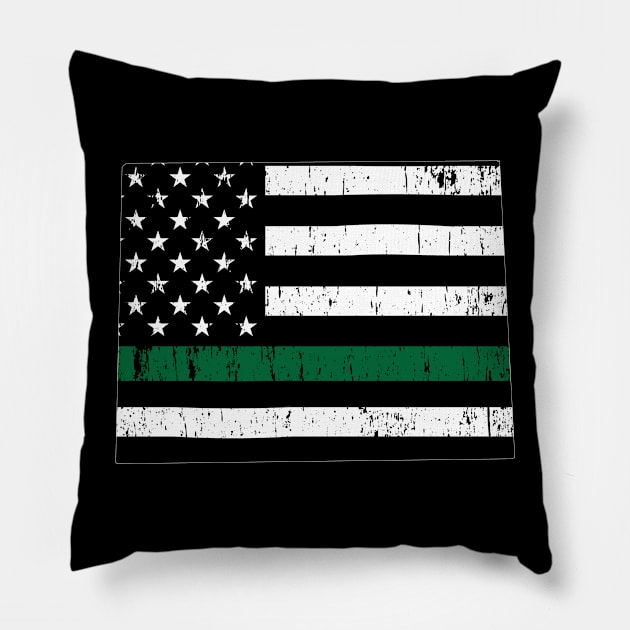 Wyoming Thin Green Line Military and Border Patrol Shirt Pillow by bbreidenbach