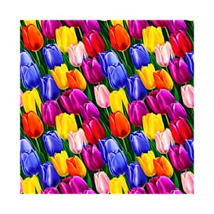 Colorful Tulips Pattern T-Shirt