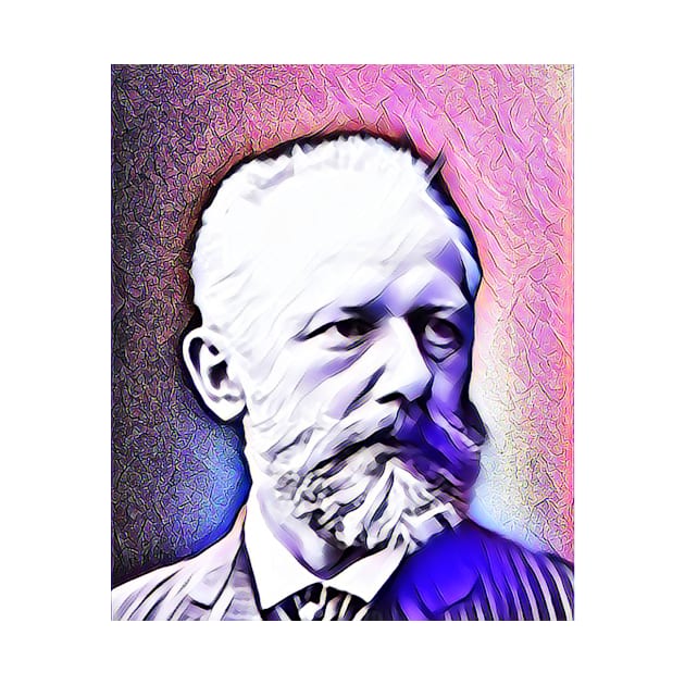 Pyotr Ilyich Tchaikovsky Pink Portrait | Pyotr Ilyich Tchaikovsky Artwork 7 by JustLit