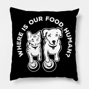 Where is our food, human? Pillow