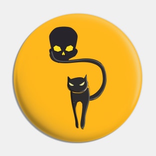 creepy kitschy black cat Pin