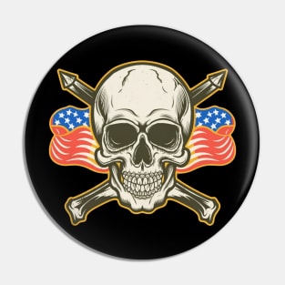 Vintage Death or Glory Skull Tattoo Pin