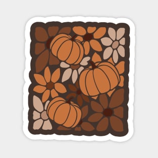 Fall Flowers & Pumpkins Magnet
