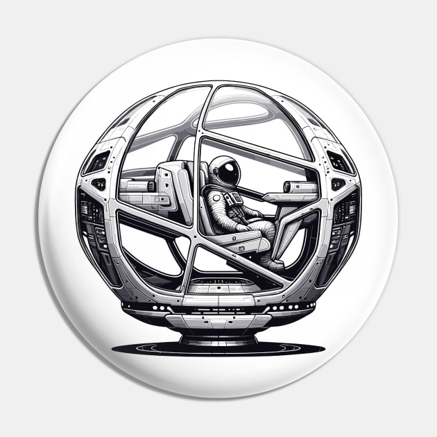 Interstellar Transit: Quantum Teleportation Pod Pin by Graphic Wonders Emporium