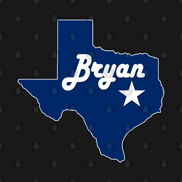 City of Bryan Texas Lone Star State Map Navy Blue by Sports Stars ⭐⭐⭐⭐⭐