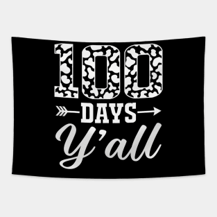 100 Days Yall Cow Print 100Th Day Of School Teacher Kids Tapestry