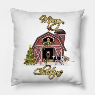 Christmas On The Farm Pillow