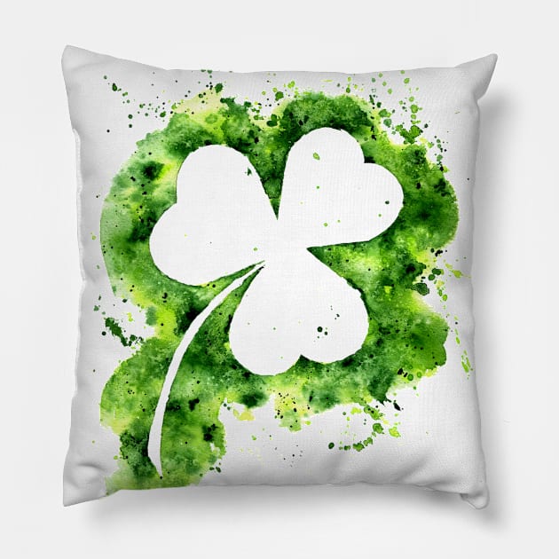 St Patrick day shamrock Pillow by victoriazavyalova_art