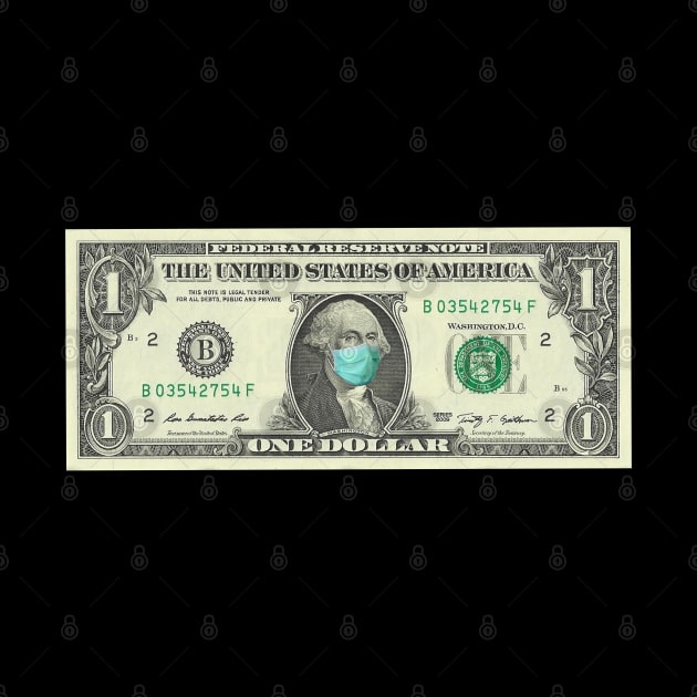 Dollar bill with a mask by taheldesigns