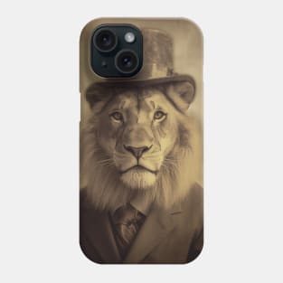 Vintage Lion in Suit and Hat Phone Case